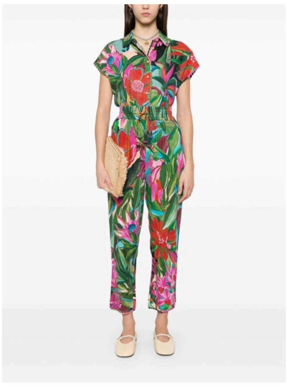 FARM Rio Jardin De Reve Shirt Size XS NWT Tropical Linen Multicolor - Picture 12 of 16
